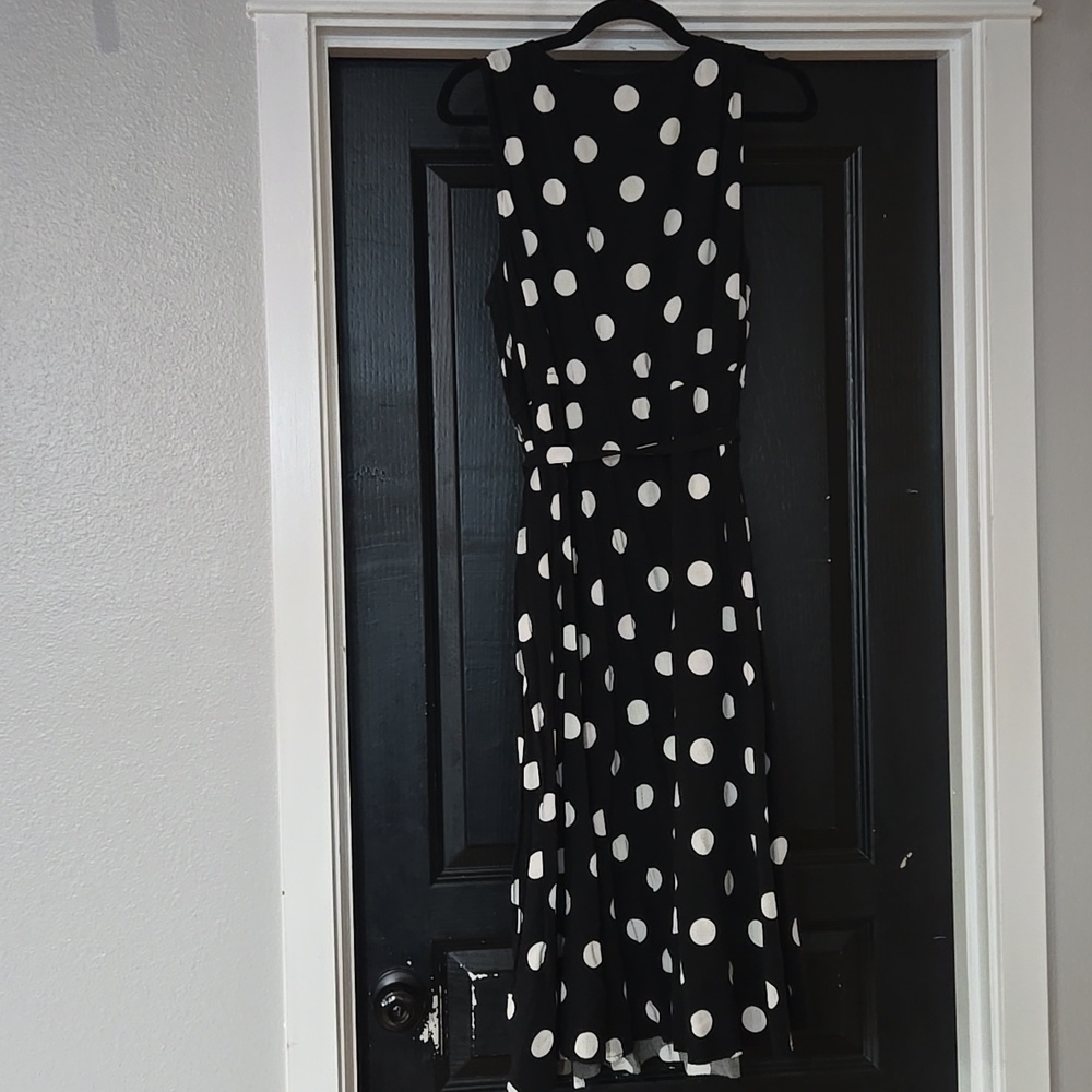 Torrid Black And White Polka Dot Midi Dress Size 1X - Picture 6 of 15